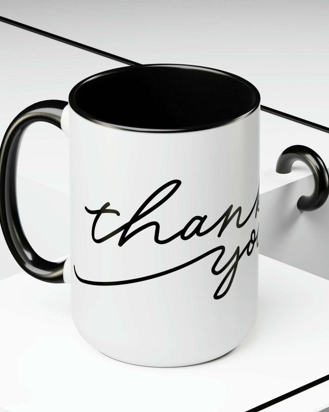 Elegant Two-Tone Ceramic Coffee Mugs - 15oz from the Elite Enigma Collection