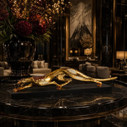 Handcrafted Sovereign Gilt & Copper Feline Masterpiece