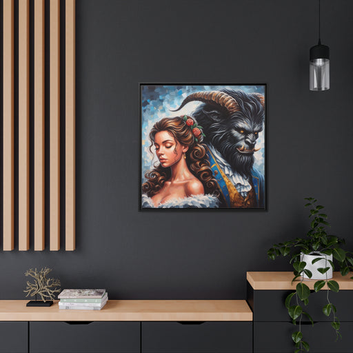 Beauty & the Beast Matte Canvas Pinewood Frame