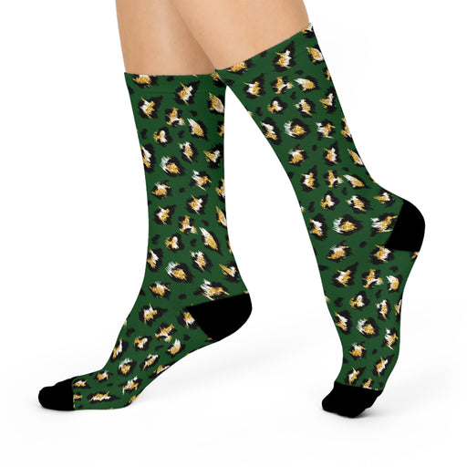 Chic All-Over Print Cozy Crew Socks - Universal Fit for All