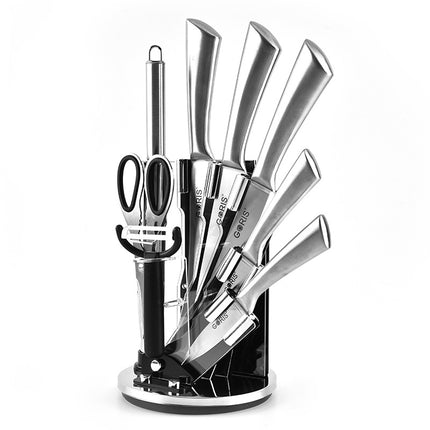 Kitchen Knife Set With Acrylic Knife Holder Chef Knife Meat Cleaver