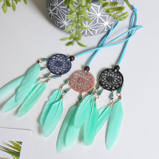 Small Fresh Feather Dream Catcher Simple Car Rearview Mirror Pendant Ins Car Trailer Accessories Supplies eprolo