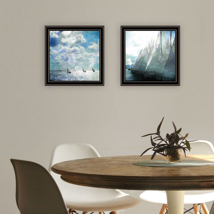 Bluebird Barn 2 Pc Vignette Sail Away Wall Art - Black Framed, Multico