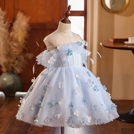 Peekaboo Studio Girl Flower Girl Wedding Dress with Piano Performance