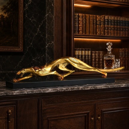 Handcrafted Sovereign Gilt & Copper Feline Masterpiece