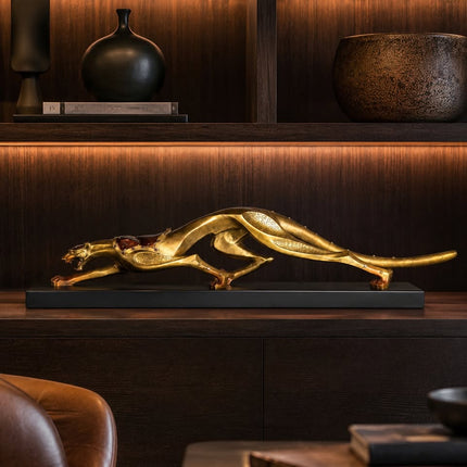 Handcrafted Sovereign Gilt & Copper Feline Masterpiece