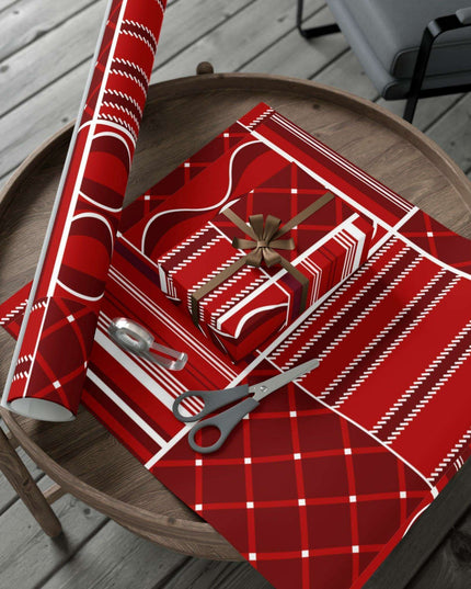 Luxurious Customizable Red Holiday Gift Wrap Set - Elevate Your Present Experience