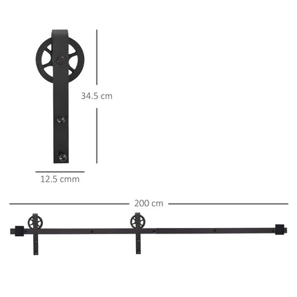 Carbon Steel Sliding Barn Door Hardware Kit 6.6 FT | Très Élite