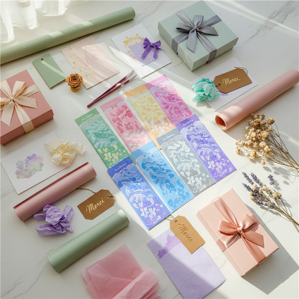 Peekaboo Studio Lace Ribbon Cuckoo Card Sticker - Handmade & Elegant