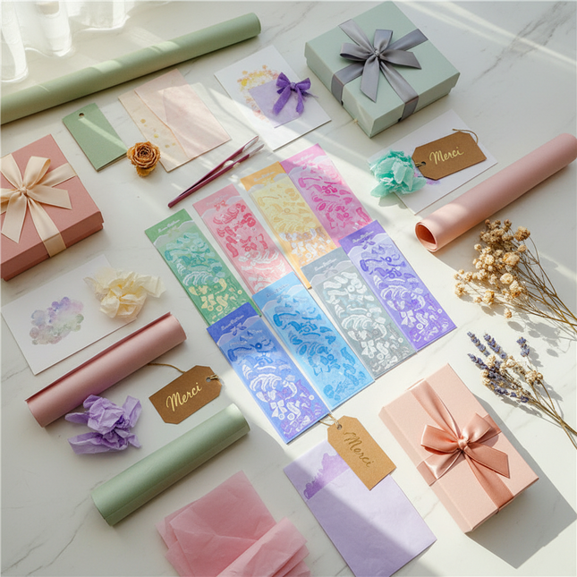 Peekaboo Studio Lace Ribbon Cuckoo Card Sticker - Handmade & Elegant
