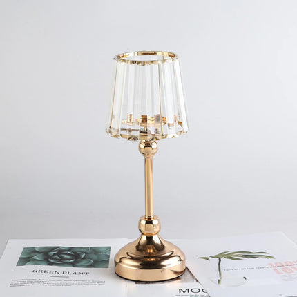 European Crystal Glass Look Candlestick Metal For Romantic Wedding Decor