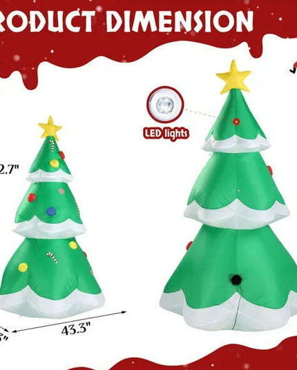 6.9 FT Lighted Christmas Inflatable Decoration, Inflatable Christmas Tree