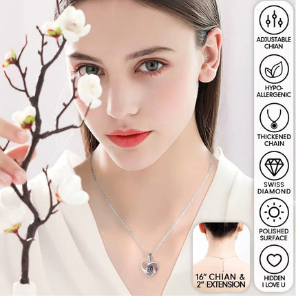 Languages I Love You Necklace Love 520 Projection Pendant Clavicle Cha