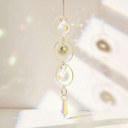 Radiant Gold Crystal Pendant Necklace - A Classic Statement of Elegance