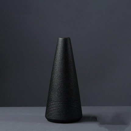 Creative Black Ceramic Small Vase for Desktop Decor and Home