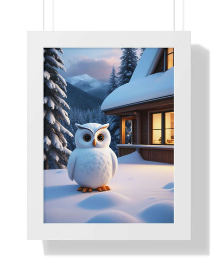 Charming Sustainable Owl Framed Art Print - Maison d'Elite Vertical Poster