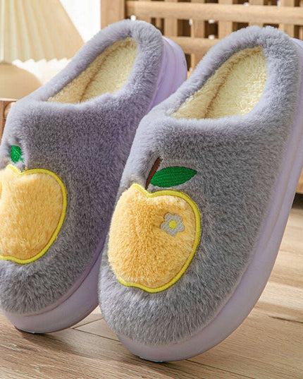 Cotton Slippers For Women Autumn And Winter Indoor Warm And Cute Home Slippers Non-slip Fuzzy Plush Shoes