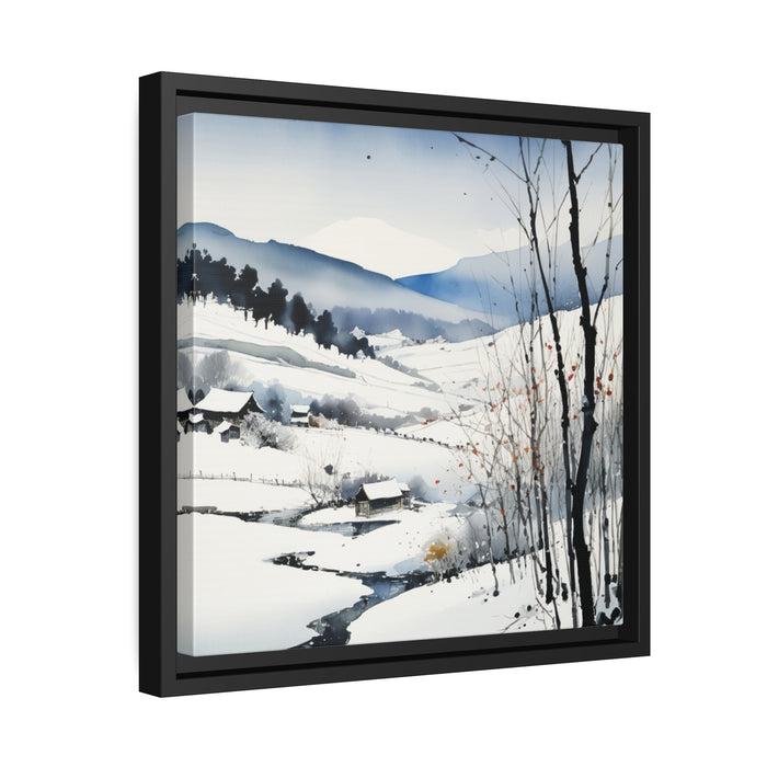 Elite Winter Canvas Print - Eco-Friendly Black Pinewood Frame