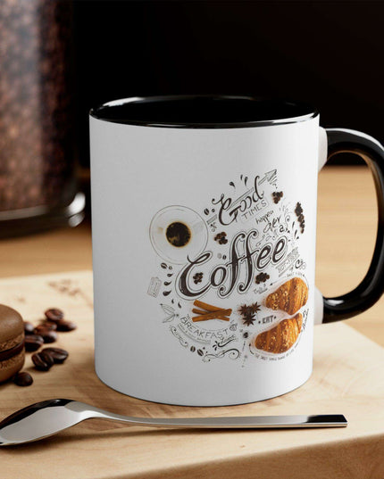 Vibrant Contrast 11oz Ceramic Coffee Mug - Chic Dual-Tone Style