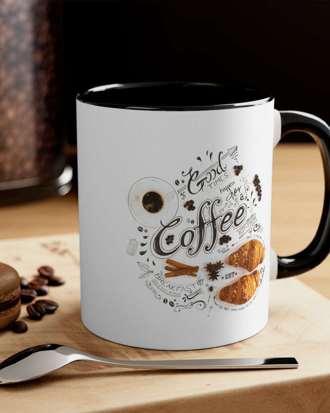 Vibrant Contrast 11oz Ceramic Coffee Mug - Chic Dual-Tone Style