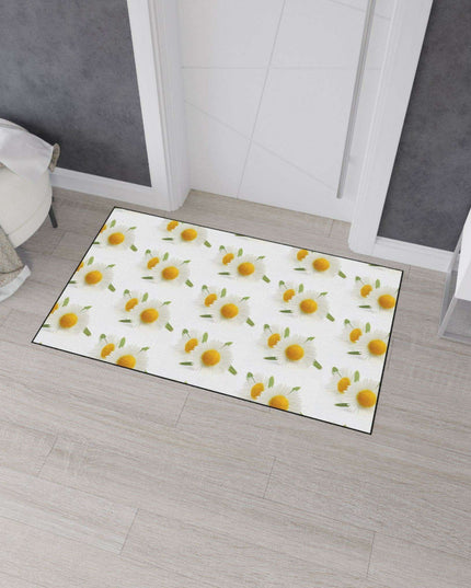 Opulent Chamomile Area Rug with Stylish Black Trim