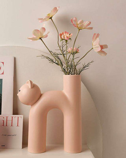 Charming Artisan Cat Vase - Elevate Your Home Decor with Elegance