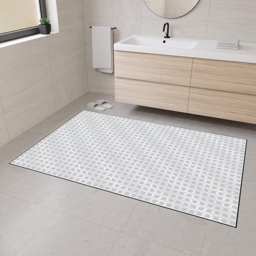 Elegant Geometric Polyester Floor Rug with Executive Black Trim - Exclusive Design