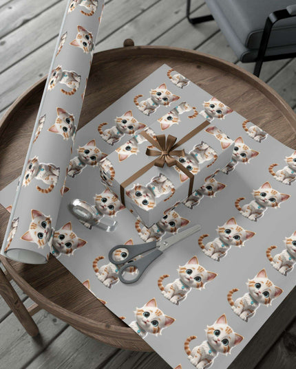 Eco-Conscious Cat Lover's Christmas Gift Wrap Set