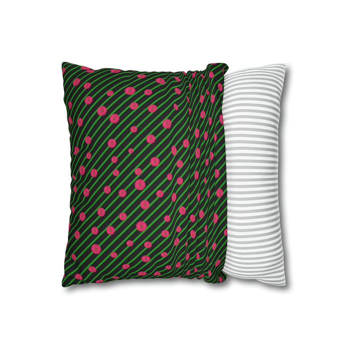 Elegant Pink Daisy Christmas Pillow Cover - Luxurious Holiday Home Accent