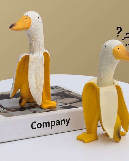 Whimsical Banana Duck Decorative Figurine - Charming Accent and Ideal Gift Option