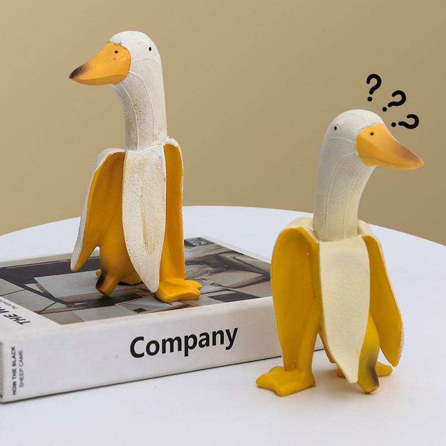 Whimsical Banana Duck Decorative Figurine - Charming Accent and Ideal Gift Option