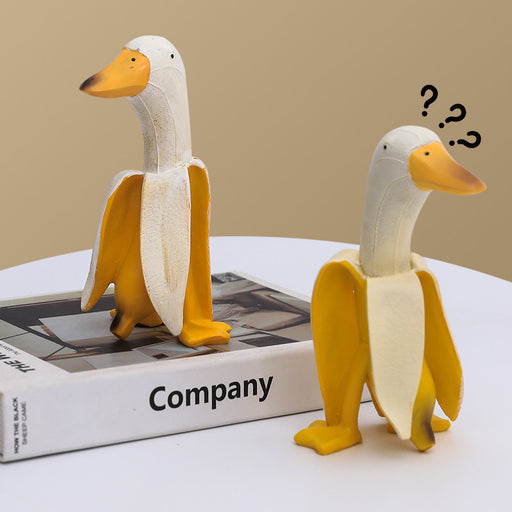 Charming Duck and Banana Decor - Playful Desk Ornament and Gift for Birthdays