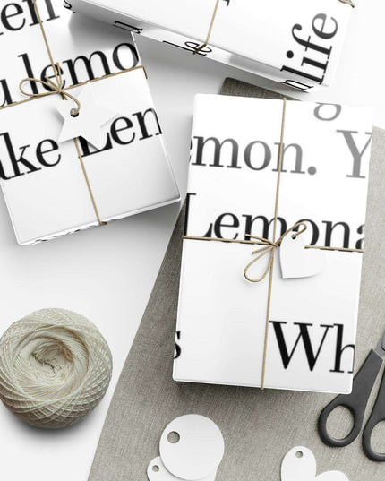 Elegant Lemon-Themed Gift Wrap Paper for Distinctive Presentations