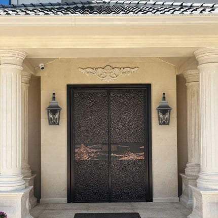 Room & Decor Black Outdoor Wall Lantern, Waterproof 2-Light Fixture