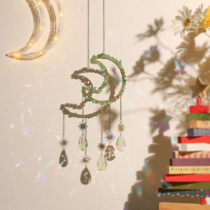 Enchanting Crystal-Embellished Iron Evil Eye Dream Catcher Necklace