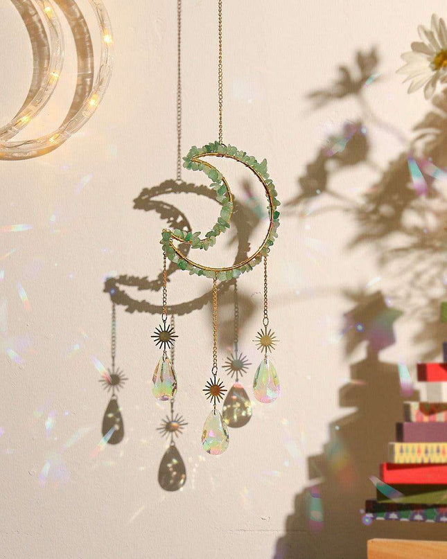 Enchanting Crystal-Embellished Iron Evil Eye Dream Catcher Necklace