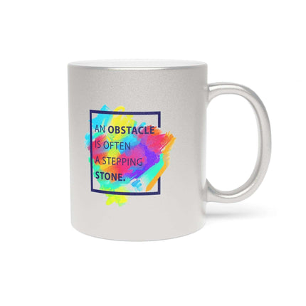 Chic Metallic Ceramic Coffee Mug - Elegant Silver & Gold Design for Stylish Sipping