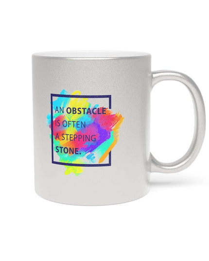 Chic Metallic Ceramic Coffee Mug - Elegant Silver & Gold Design for Stylish Sipping