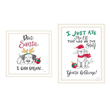 Deb Strain 2-Piece Framed "Dear Santa" Wall Art Set for Home Decor