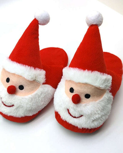 Cozy Cartoon Santa and Elk Home Slippers