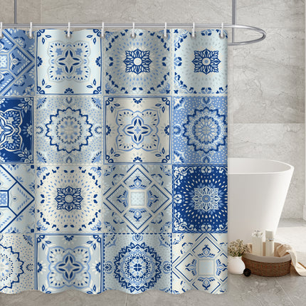 Waterproof Shower Curtain Cross-border Amazon Polyester Toilet Shower