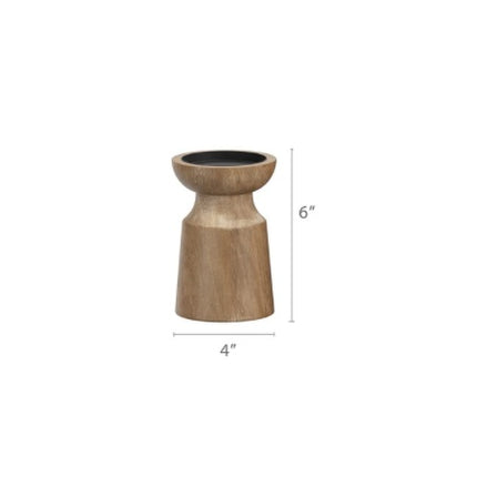 Solid Wood Retro Candlestick Table Decor Candle Holder