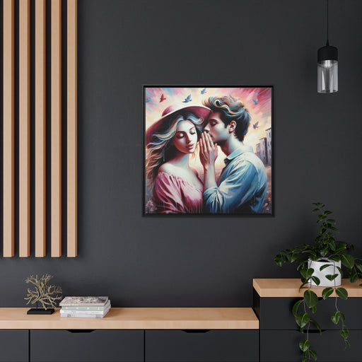Whispering - Valentine Matte Canvas Art Frame by Maison d'Elite