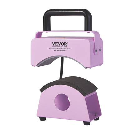 VEVOR Mini Hat Press Machine, 5.9x3.15 Inch Plate, Purple, Portable