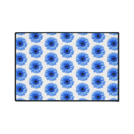 Elegant Blue Daisy Anti-Skid Luxe Area Rug