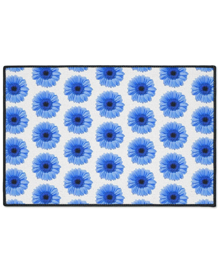 Elegant Blue Daisy Anti-Skid Luxe Area Rug