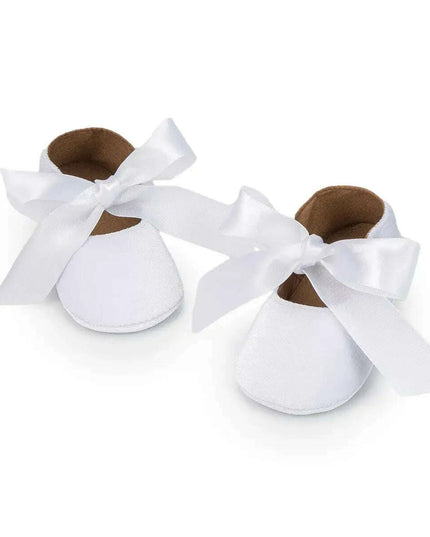 Adorable Baby Girl Crib Shoes with Butterfly Knot - Non-slip Soft Cotton Rubber First Walkers