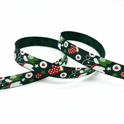 Peekaboo Studio Size 5 10mm Printed Grosgrain Christmas Ribbon - Durab