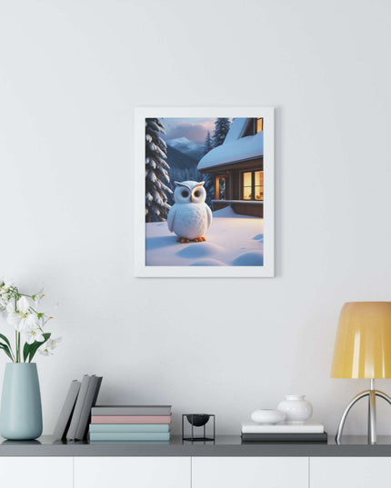 Charming Sustainable Owl Framed Art Print - Maison d'Elite Vertical Poster