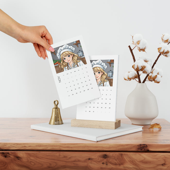 2024 Young Chef Vertical Desk Calendar with FSC® Certified Eco Paper - Elegant Sustainability